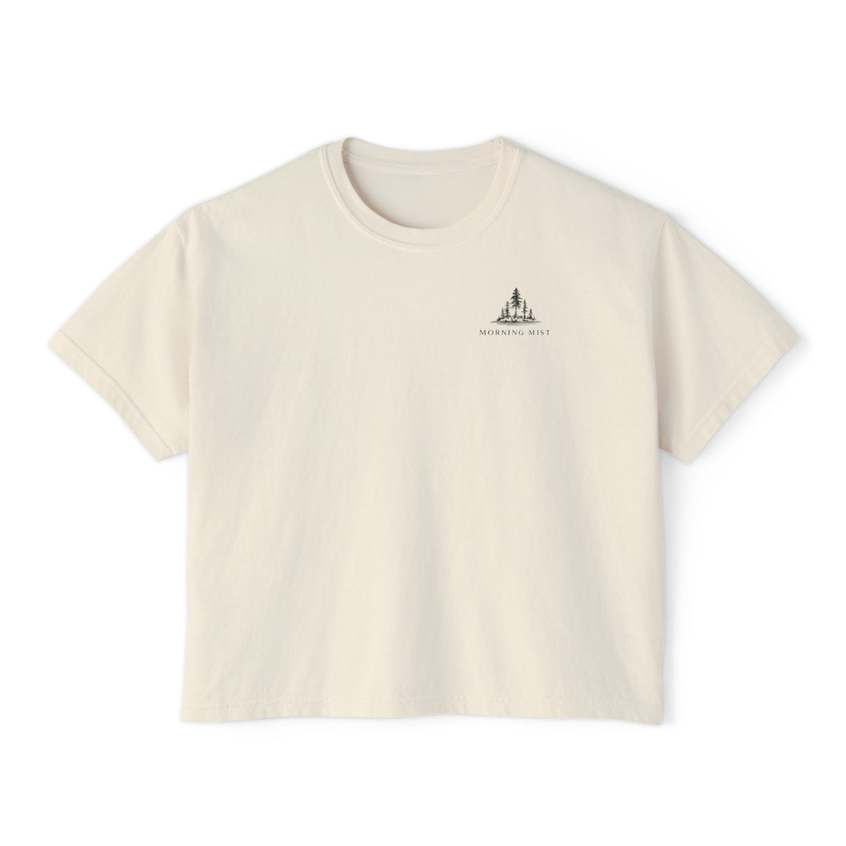 Fresh Starts Morning Mist Women's Boxy Tee — Sunrise Lake Graphic Tee